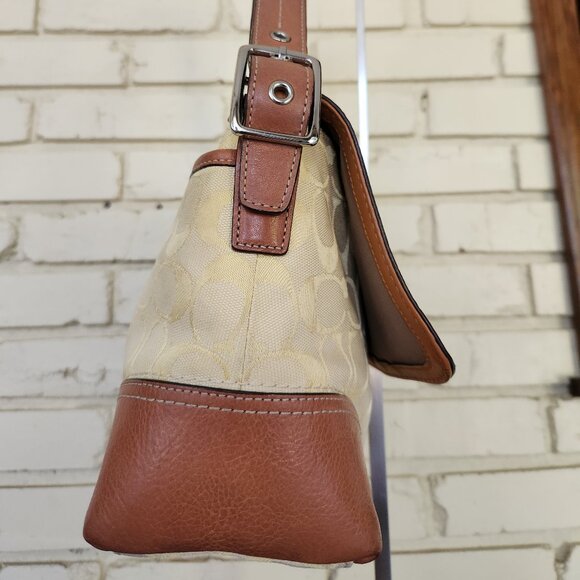 Vintage Rare Coach Signature Yellow Handbag Satchel Purse - Picture 6 of 15